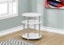ACCENT TABLE - 19"DIA / WHITE WITH SILVER ACCENT